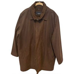 Mens Chaps by Ralph Lauren Brown Winter Dress Coat Jacket 44R Zip Out Lining